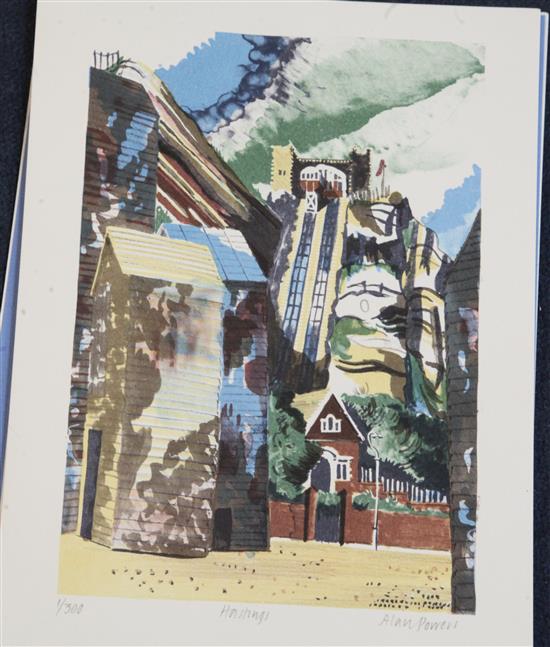 Alan Powers (1955-) Seaside Lithographs; Eight Views of the South Coast 9 x 11.5in.